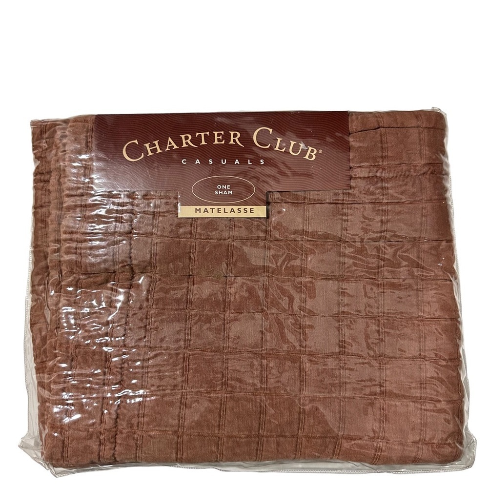 Vtg Charter Club Portugal Rose Matelasse Quilted King Pillow Sham Washable NIP